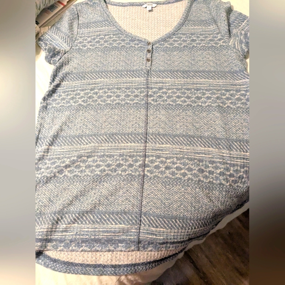 Sonoma Blue Patterned Women's Top